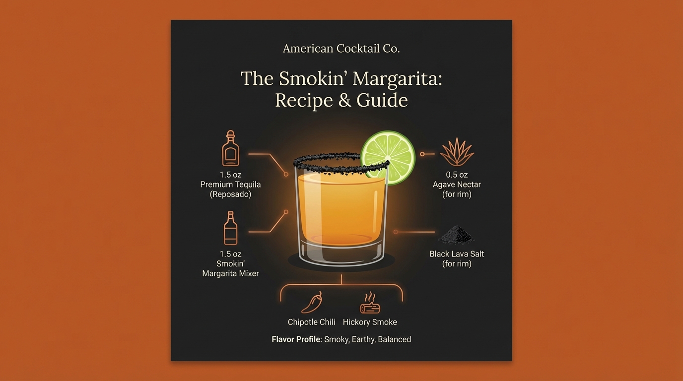 Smokin' Margarita cocktail with black lava salt rim